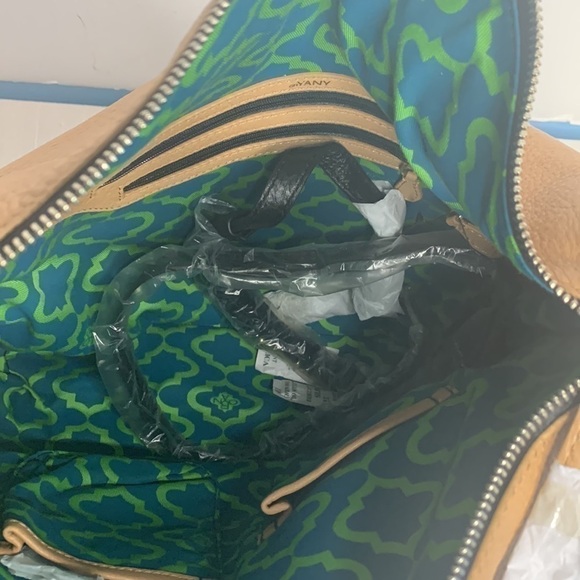 NWT orYANY Adele Colorblock Beige Brown Leather Hobo Bag - Picture 10 of 11